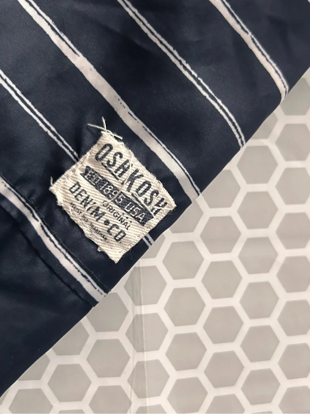 OshKosh B'gosh Navy and White Striped Jacket. Size 3T